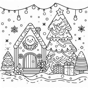 Noel boyama sayfası,  coloring page, Noel’i kolay çiz, 