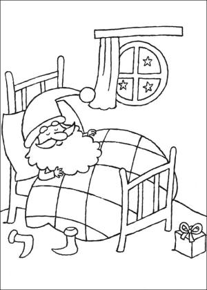 Noel boyama sayfası,  coloring page, Noel Baba Uyuyor, 