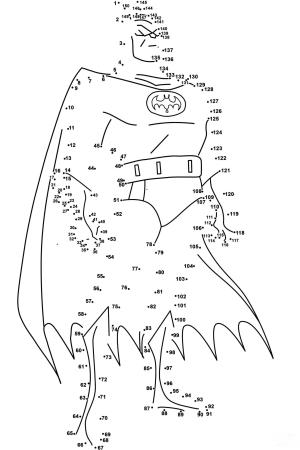 Noktadan Noktalara boyama sayfası,  coloring page, Batman Noktadan Noktalara, 