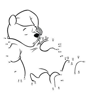 Noktadan Noktalara boyama sayfası,  coloring page, Pooh Noktadan Noktalara, 