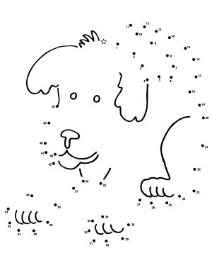 Noktadan Noktalara boyama sayfası,  coloring page, Puppy Noktadan Noktalara, 