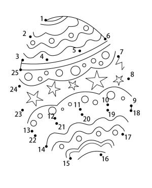 Noktadan Noktalara boyama sayfası,  coloring page, Noktalara Paskalya Yumurtası, 