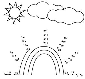 Noktadan Noktalara boyama sayfası,  coloring page, Gökkuşağı Noktadan Noktalara, 