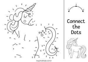 Noktaları Birleştirme boyama sayfası – boyama çalışması, yaratıcılığı geliştirir