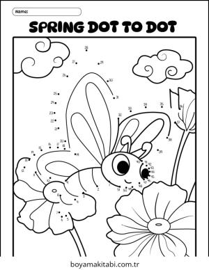 Noktaları Birleştirme boyama sayfası – çizgi film temalı, basit çizim