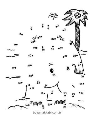 Noktaları Birleştirme boyama sayfası – el becerilerini geliştirir, boyama çalışması