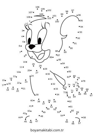 Noktaları Birleştirme boyama sayfası – boyama çalışması, yaratıcılığı geliştirir