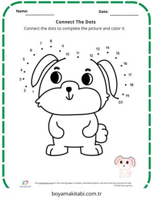 Noktaları Birleştirme boyama sayfası – kolay boyama, eğitici aktivite