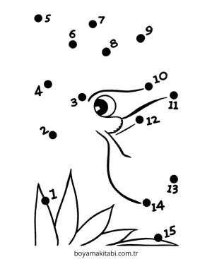 Noktaları Birleştirme boyama sayfası – okul öncesi, evde etkinlik