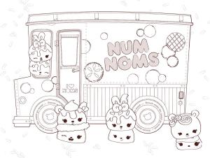 Num Noms boyama sayfası,  coloring page, Otobüs Num Noms, 