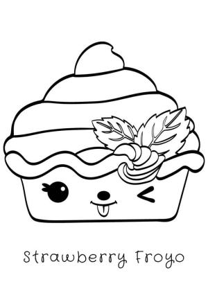 Num Noms boyama sayfası,  coloring page, Çilekli Froyo, 