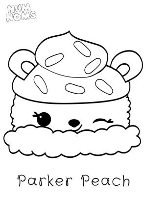 Num Noms boyama sayfası,  coloring page, Parker Şeftali, 