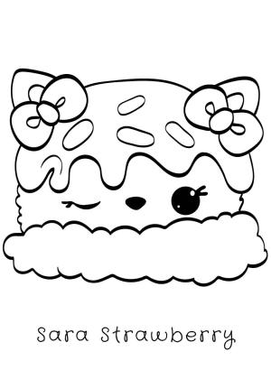 Num Noms boyama sayfası,  coloring page, Sara çilek, 