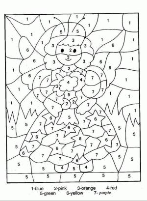 Numaraya Göre boyama sayfası,  coloring page, Sayıya Göre Peri, 