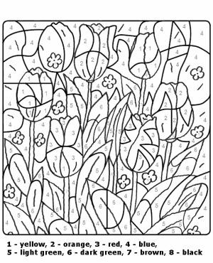 Numaraya Göre boyama sayfası,  coloring page, Sayıya Göre Laleler, 