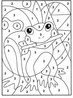 Numaraya Göre boyama sayfası,  coloring page, Sayıya Göre Kurbağa, 