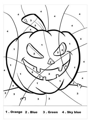 Numaraya Göre boyama sayfası,  coloring page, Numaraya Göre Kabak, 