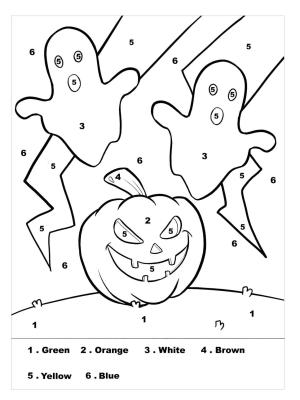 Numaraya Göre boyama sayfası,  coloring page, Numaraya Göre Cadılar Bayramı, 