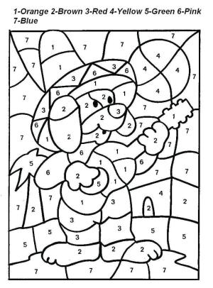 Numaraya Göre boyama sayfası,  coloring page, Numarasına Göre Gitar çalan Köpek, 