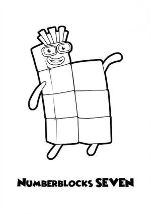 Numberblocks boyama sayfası,  coloring page, Komik Sayılar Yedi Numaraları, 