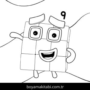 Numberblocks boyama sayfası – çocuk aktivitesi, PDF indir
