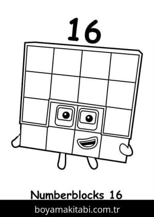 Numberblocks boyama sayfası – çizgi film temalı, basit çizim