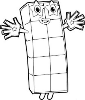 Numberblocks boyama sayfası,  coloring page, Sayısal blok On, 