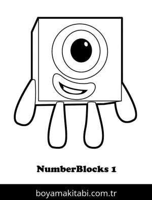 Numberblocks boyama sayfası – sevimli karakter, sanatsal çalışma