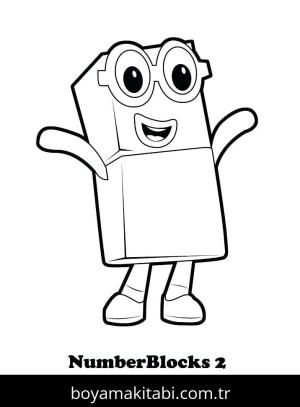 Numberblocks boyama sayfası – sevimli karakter, sanatsal çalışma