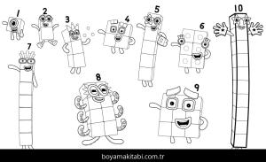 Numberblocks boyama sayfası – ücretsiz yazdır, boyama etkinliği