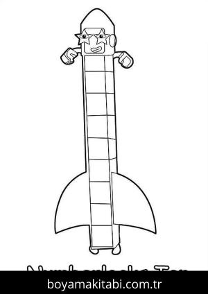 Numberblocks boyama sayfası – el becerilerini geliştirir, boyama çalışması