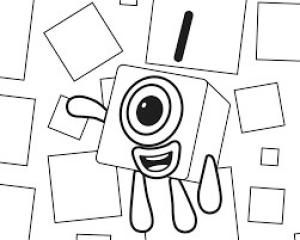 Numberblocks boyama sayfası,  coloring page, NumberBlocks 1 Sürpriz, 