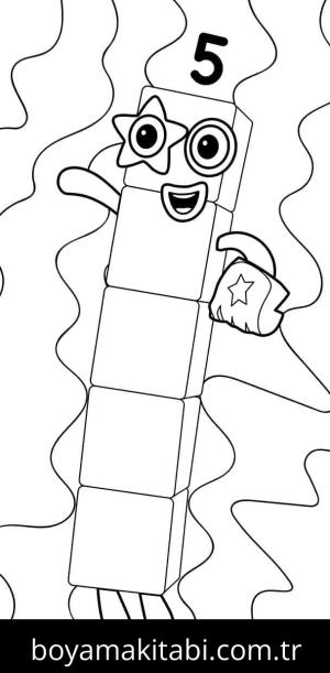 Numberblocks boyama sayfası – basit çizim, kolay boyama