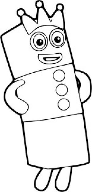 Numberblocks boyama sayfası,  coloring page, Temel Sayısal Çerçeveler 3, 