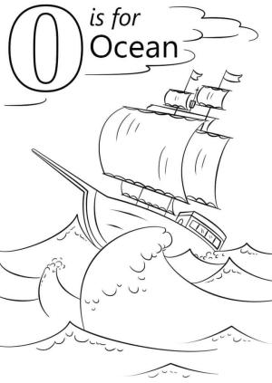 O Harfi boyama sayfası,  coloring page, Okyanus, O Harfi, 