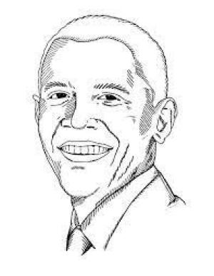 Obama boyama sayfası,  coloring page, 44o presidente de Barack Obama, 