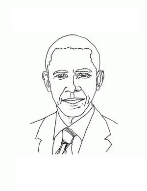 Obama boyama sayfası,  coloring page, Başkan Barack Obama, 