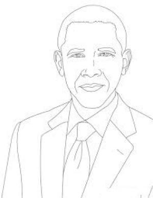 Obama boyama sayfası,  coloring page, Temel Obama, 