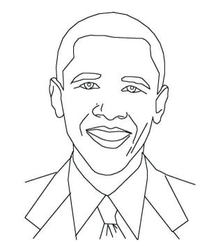 Obama boyama sayfası,  coloring page, Simples Obama, 