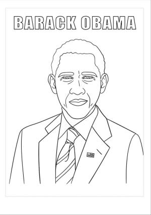 Obama boyama sayfası,  coloring page, Barack Obama, 