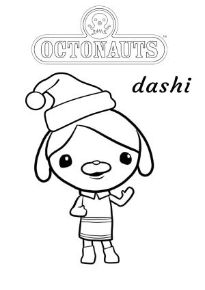 Octonauts boyama sayfası,  coloring page, Noel’de Sevimli Dashi, 