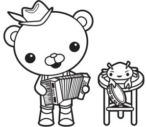 Octonauts boyama sayfası,  coloring page, Akordeon çalan Midyeler, 