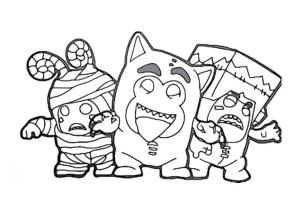 Oddbods boyama sayfası,  coloring page, Cadılar Bayramı Oddbod’ları, 