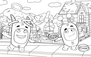 Oddbods boyama sayfası,  coloring page, Oddbods’tan Pogo ve Slick, 