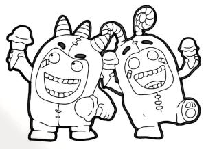 Oddbods boyama sayfası,  coloring page, Oddbods’tan Fuse ve Zee, 