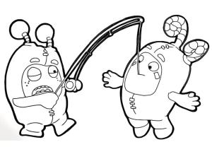 Oddbods boyama sayfası,  coloring page, Oddbods’tan Slick ve Zee, 