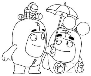 Oddbods boyama sayfası,  coloring page, Oddbods’tan Bubbles ve Slick, 