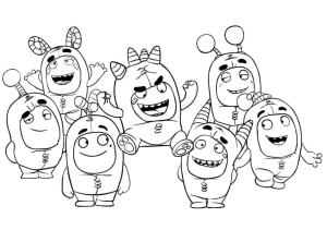 Oddbods boyama sayfası,  coloring page, Karikatür Oddbod’lar, 