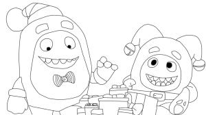 Oddbods boyama sayfası,  coloring page, Oddbod’ların Noeli, 