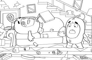 Oddbods boyama sayfası,  coloring page, Oddbods’tan Zee ve Jeff, 